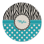 Dots & Zebra Round Linen Placemat (Personalized)