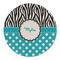 Dots & Zebra Round Linen Placemats - FRONT (Single Sided)