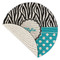 Dots & Zebra Round Linen Placemats - Front (folded corner single sided)