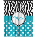 Dots & Zebra Extra Long Shower Curtain - 70"x84" (Personalized)