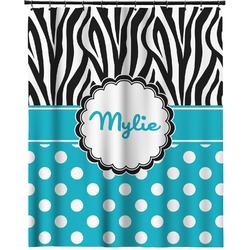 Dots & Zebra Extra Long Shower Curtain - 70"x84" (Personalized)