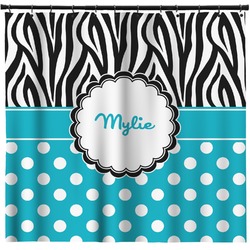 Dots & Zebra Shower Curtain - Custom Size (Personalized)