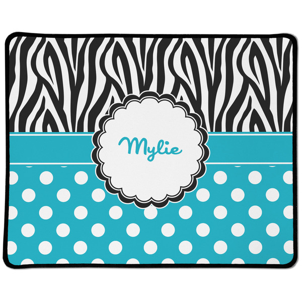 Custom Dots & Zebra Large Gaming Mouse Pad - 12.5" x 10" (Personalized)