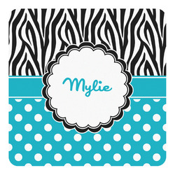 Dots & Zebra Square Decal - Large (Personalized)