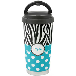 Dots & Zebra Stainless Steel Coffee Tumbler (Personalized)