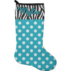 Dots & Zebra Holiday Stocking - Single-Sided - Neoprene (Personalized)
