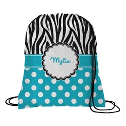 Dots & Zebra Drawstring Backpack - Medium (Personalized)