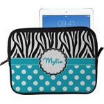 Dots & Zebra Tablet Case / Sleeve - Large (Personalized)