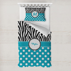 Dots & Zebra Toddler Bedding Set - With Pillowcase (Personalized)