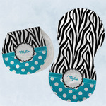 Dots & Zebra Burp Pads - Velour - Set of 2 w/ Name or Text