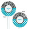 Dots & Zebra White Plastic 5.5" Stir Stick - Double Sided - Round - Front & Back