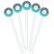 Dots & Zebra White Plastic 5.5" Stir Stick - Fan View