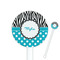 Dots & Zebra White Plastic 5.5" Stir Stick - Round - Closeup