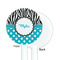 Dots & Zebra White Plastic 5.5" Stir Stick - Single Sided - Round - Front & Back