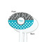 Dots & Zebra White Plastic 7" Stir Stick - Single Sided - Oval - Front & Back