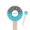 Dots & Zebra Wooden 4" Food Pick - Round - Closeup