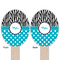 Dots & Zebra Wooden Food Pick - Oval - Double Sided - Front & Back