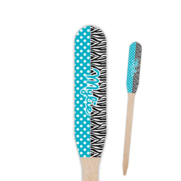 Custom Dots & Zebra Paddle Wooden Food Picks (Personalized)