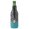 Dots & Zebra Zipper Bottle Cooler - BACK (bottle)