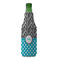 Dots & Zebra Zipper Bottle Cooler - FRONT (bottle)