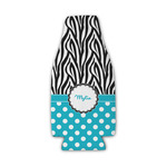 Dots & Zebra Zipper Bottle Cooler (Personalized)