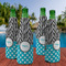 Dots & Zebra Zipper Bottle Cooler - Set of 4 - LIFESTYLE