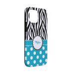 Dots & Zebra iPhone Case - Rubber Lined - iPhone 13 Mini (Personalized)