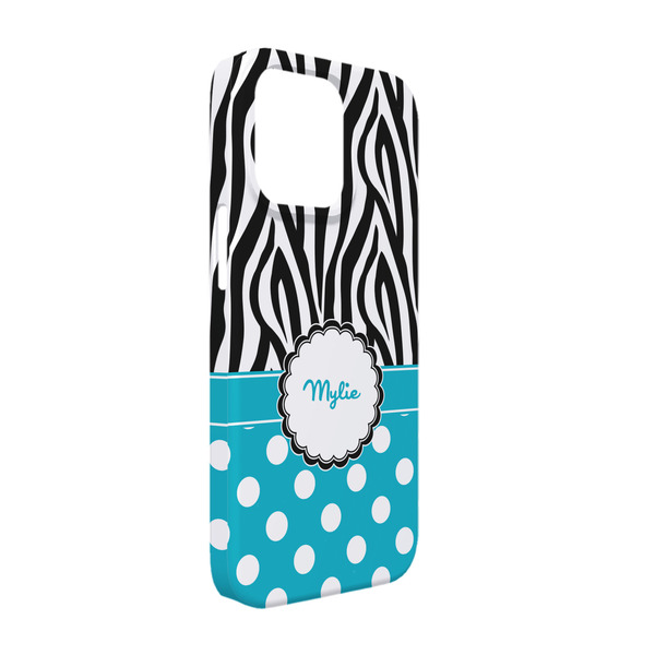 Custom Dots & Zebra iPhone Case - Plastic - iPhone 13 Pro (Personalized)