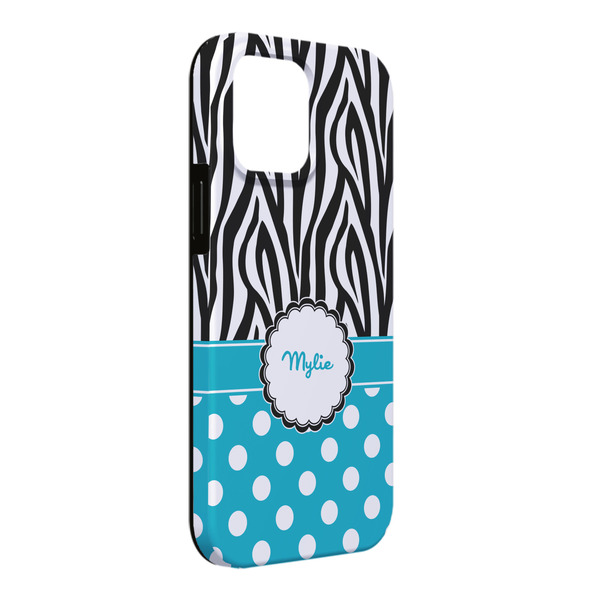 Custom Dots & Zebra iPhone Case - Rubber Lined - iPhone 13 Pro Max (Personalized)