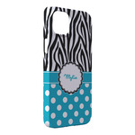 Dots & Zebra iPhone Case - Plastic - iPhone 14 Plus (Personalized)