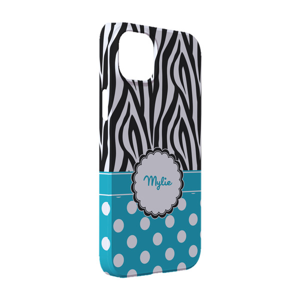 Custom Dots & Zebra iPhone Case - Plastic - iPhone 14 Pro (Personalized)