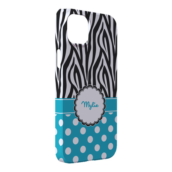 Custom Dots & Zebra iPhone Case - Plastic - iPhone 14 Pro Max (Personalized)