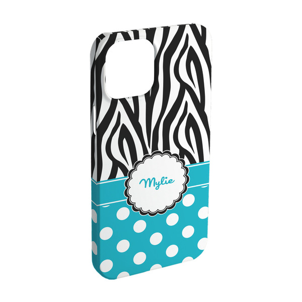 Custom Dots & Zebra iPhone Case - Plastic - iPhone 15 (Personalized)