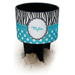 Dots & Zebra Black Beach Spiker Drink Holder (Personalized)