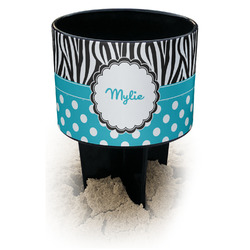 Dots & Zebra Black Beach Spiker Drink Holder (Personalized)