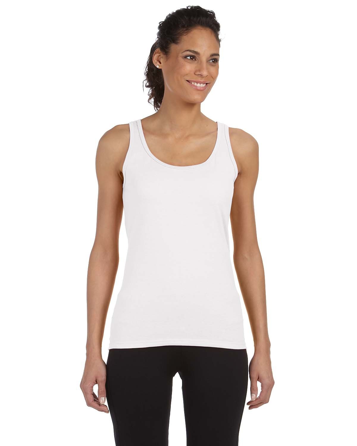 Blank Women White Tank Top Front