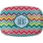 Retro Chevron Monogram Melamine Platter (Personalized)