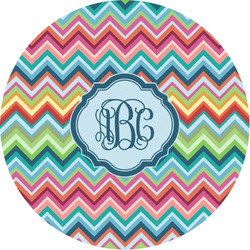 Retro Chevron Monogram Multipurpose Round Labels - 1"