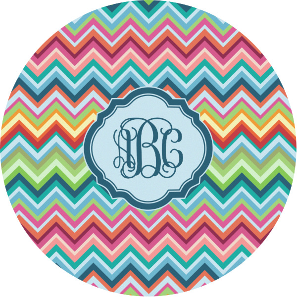 Custom Retro Chevron Monogram Multipurpose Round Labels - 1"