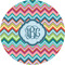 Retro Chevron Monogram 1" Multipurpose Round Labels - Single Sticker