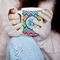 Retro Chevron Monogram 11oz Coffee Mug - LIFESTYLE