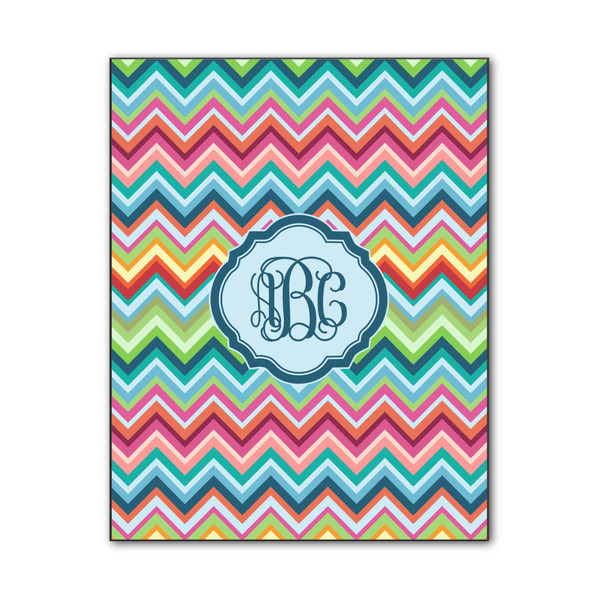 Custom Retro Chevron Monogram Wood Print - 11x14