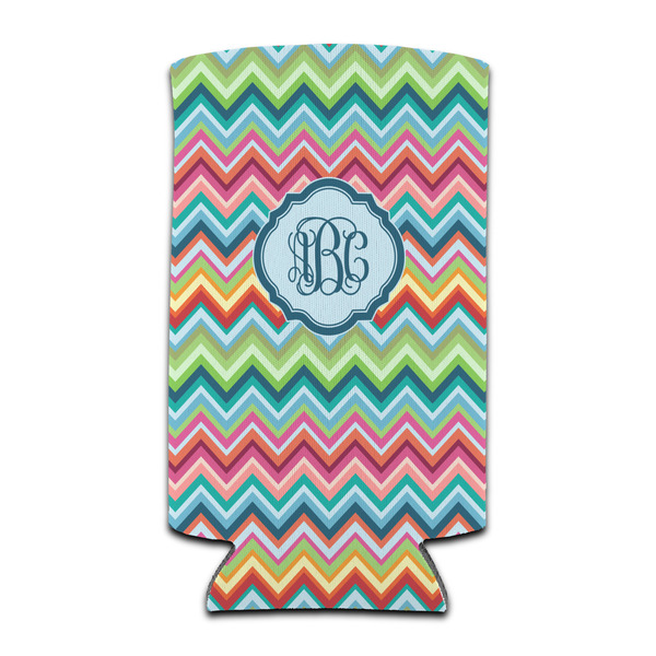 Custom Retro Chevron Monogram Can Cooler (tall 12 oz)