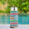 Retro Chevron Monogram Can Cooler - Tall 12oz - In Context