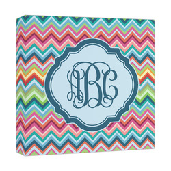 Retro Chevron Monogram Canvas Print - 12x12