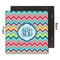 Retro Chevron Monogram 12x12 Wood Print - Front & Back View