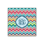 Retro Chevron Monogram Wood Print - 12x12