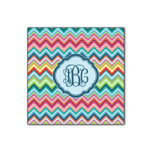 Custom Retro Chevron Monogram Wood Print - 12x12