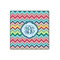 Retro Chevron Monogram 12x12 Wood Print - Front View