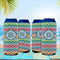 Retro Chevron Monogram 16oz Can Sleeve - Set of 4 - LIFESTYLE